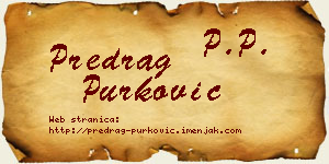 Predrag Purković vizit kartica